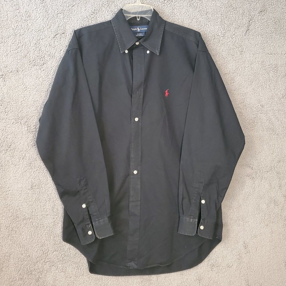 Blake Men's Gray Polo Long Sleeve Size M